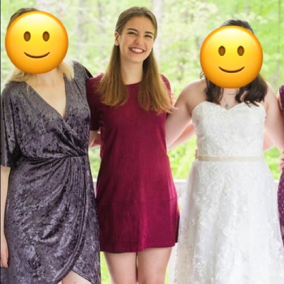 Burgundy Suede Paper Crane Dress - worn once - Picture 1 of 5